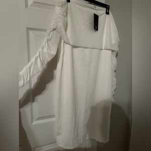 Fashion nova take me on a dinner date dress white nwt 3x